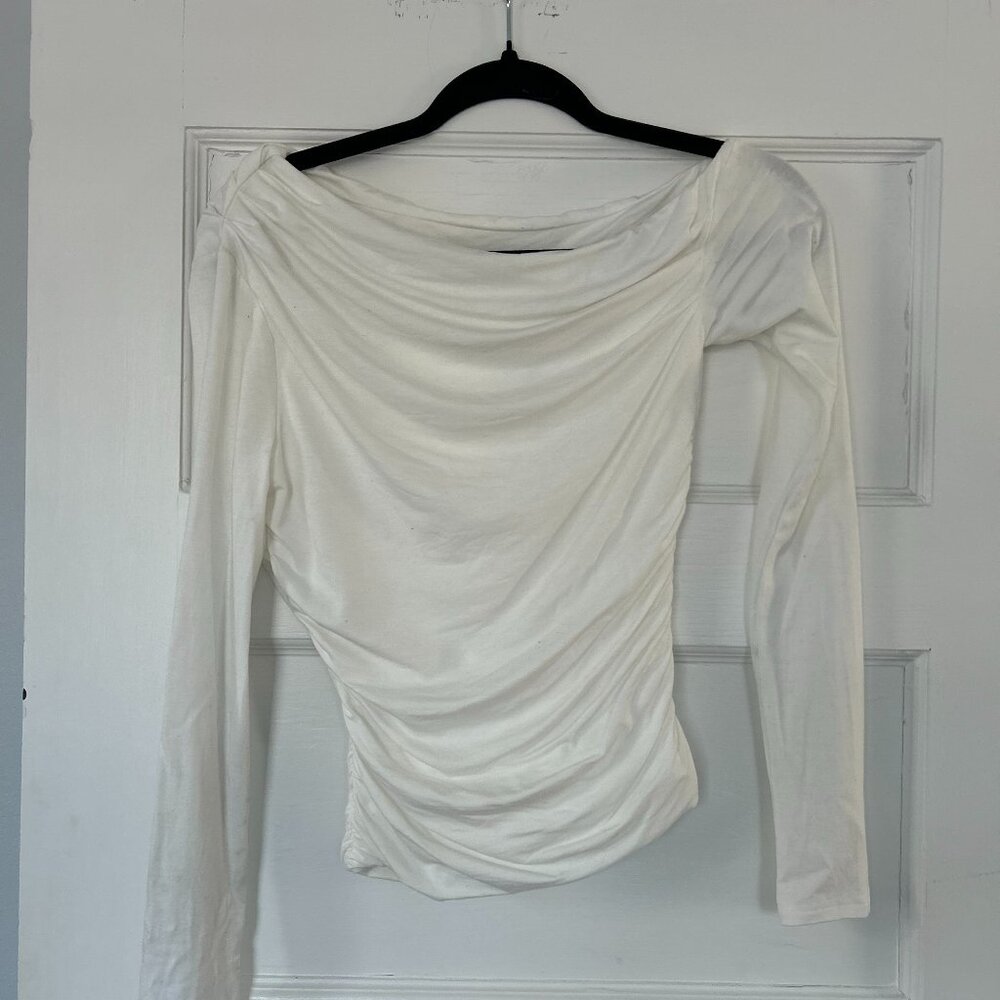 White Fox L/S Rushed Top